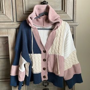 POL color block cardigan
